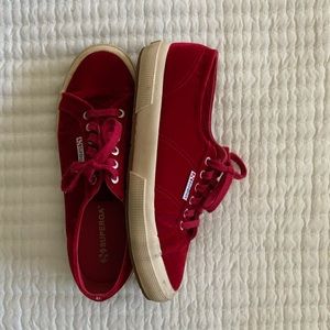 SUPERGA red velvet sneakers